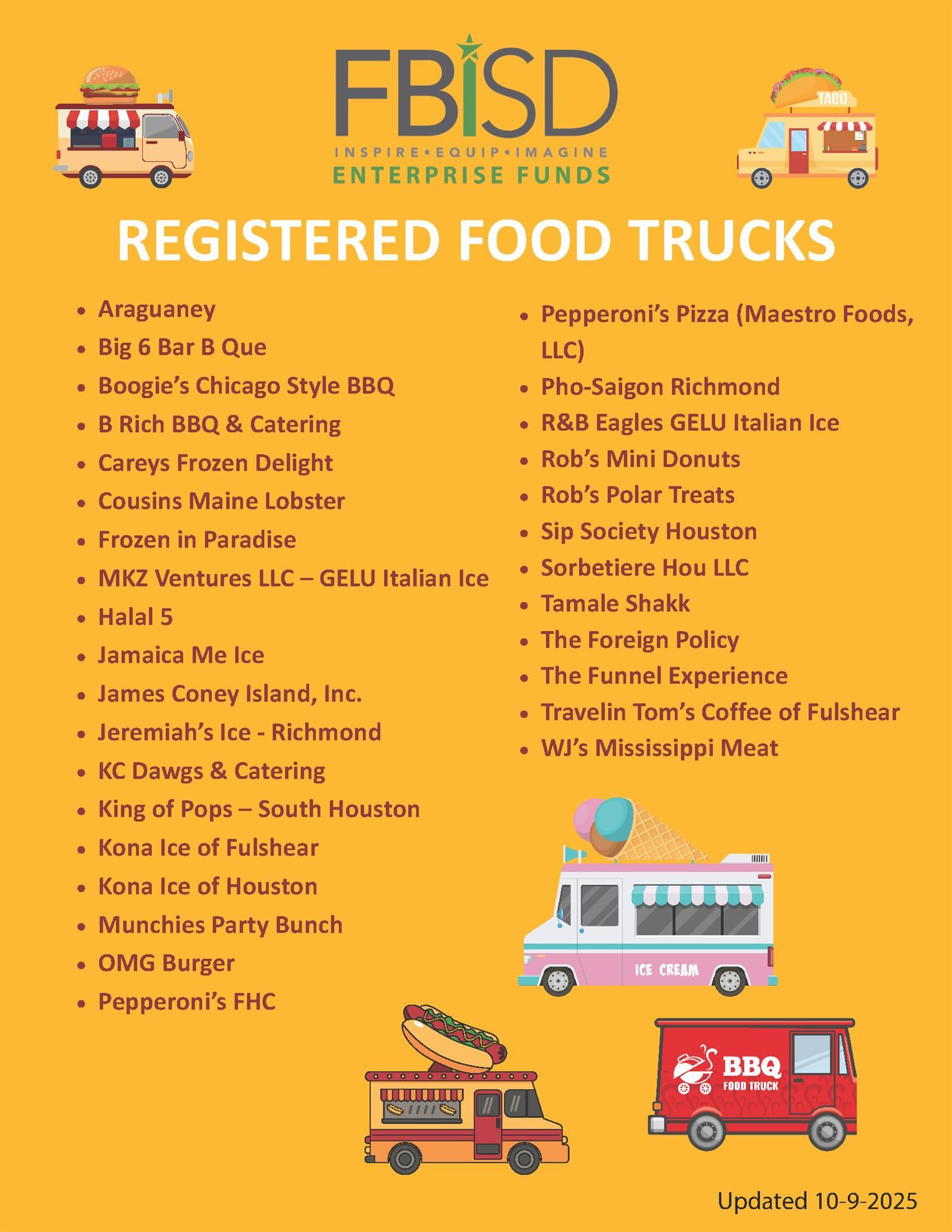   FBISD Registered Food Truck List